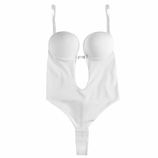 Elegant & Comfortabel: Body met Lage Sluiting en Open Rug - WIt